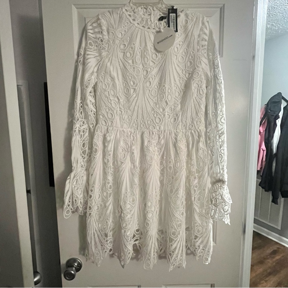 Never worn (didn’t fit me) Lacey white dress - Picture 3 of 3